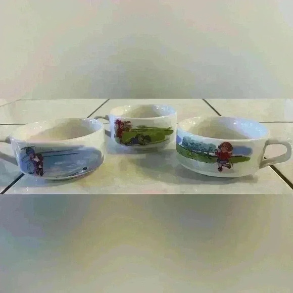 Set of 3 Vintage Campbell's Soup Kids 1980s Ceramic Stacking  Soup Mugs - Picture 1 of 4